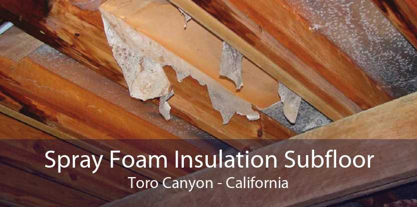 Spray Foam Insulation Subfloor Toro Canyon - California